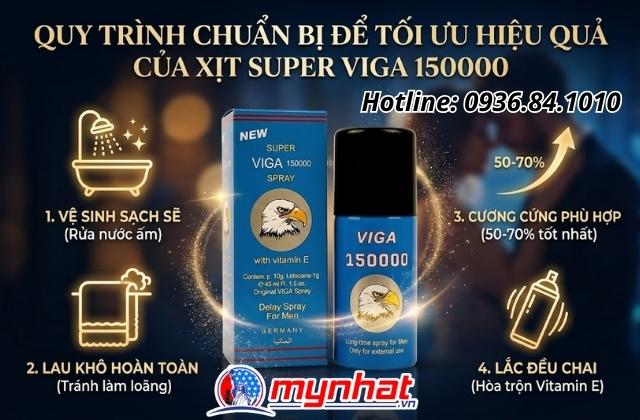 Quy trình chuẩn bị để tối ưu hiệu quả của xịt Super Viga 150000
