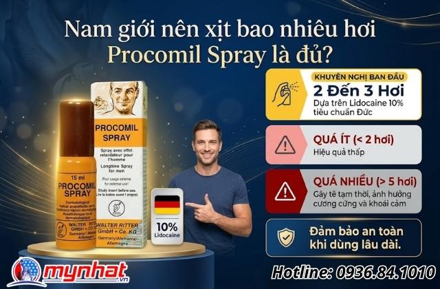 Nam giới nên xịt bao nhiêu hơi Procomil Spray là đủ?