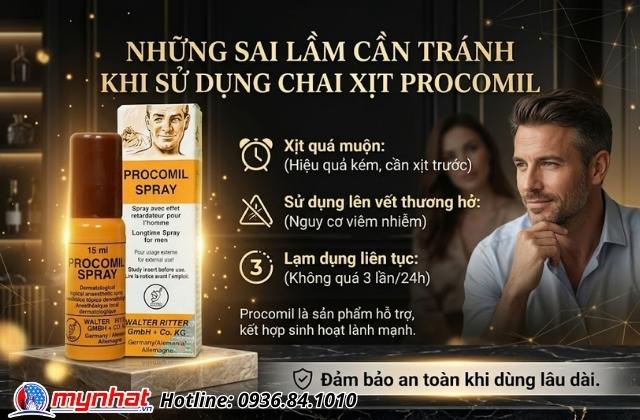 Những sai lầm cần tránh khi sử dụng chai xịt Procomil