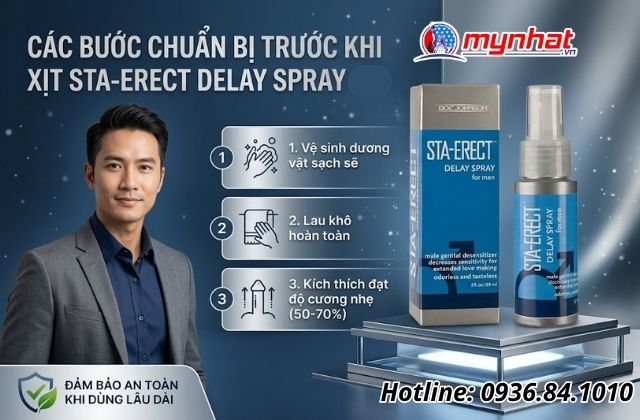 Các bước chuẩn bị trước khi xịt Sta-Erect Delay Spray