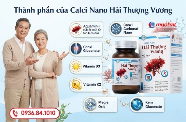 Thành phần của Calci Nano Hải Thượng Vương