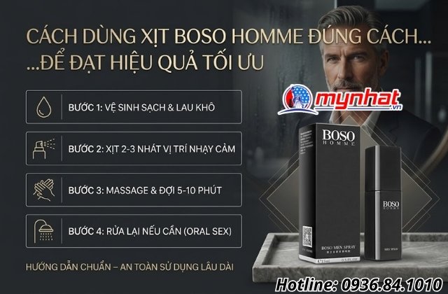 Cách dùng xịt Boso Homme đúng cách để đạt hiệu quả tối ưu
