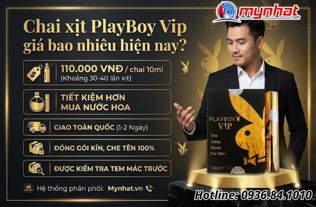 Chai xịt PlayBoy Vip giá bao nhiêu hiện nay?