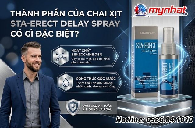 Thành phần của Chai xịt Sta-Erect Delay Spray có gì đặc biệt?
