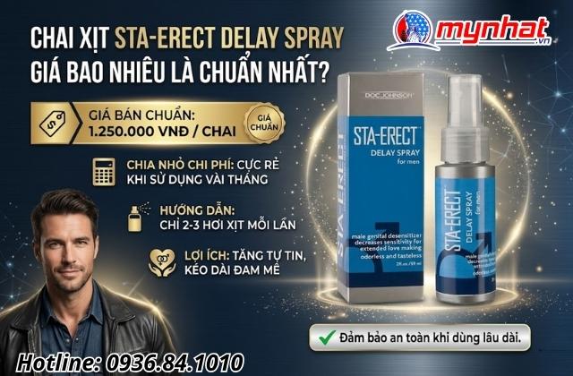 Chai xịt Sta-Erect Delay Spray giá bao nhiêu là chuẩn nhất?