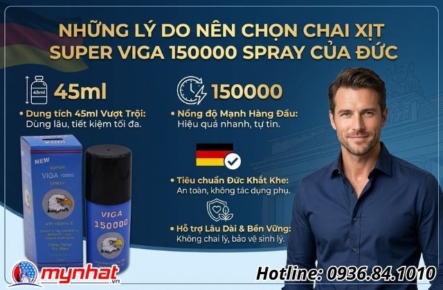 Những lý do nên chọn chai xịt Super Viga 150000 Spray của Đức