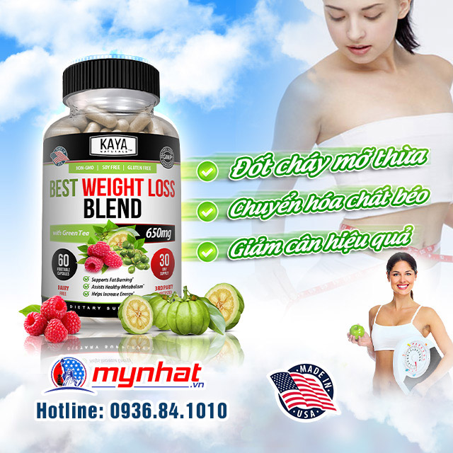 Viên uống BEST WEIGHT LOSS BLEND: Hỗ trợ giảm cân, giảm thèm ăn hiệu quả
