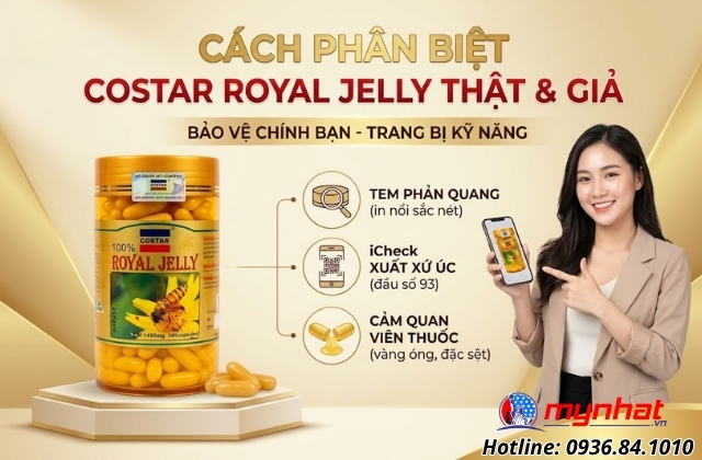 cách phân biệt viên uống costar royal jelly thật giả
