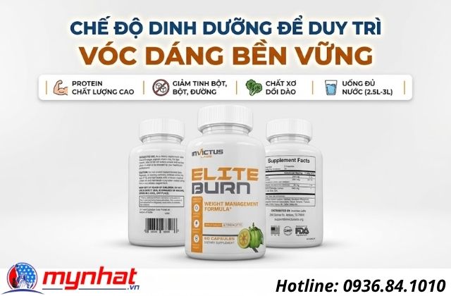 chế độ ăn uống kết hợp cùng viên uống giảm cân Elite Burn