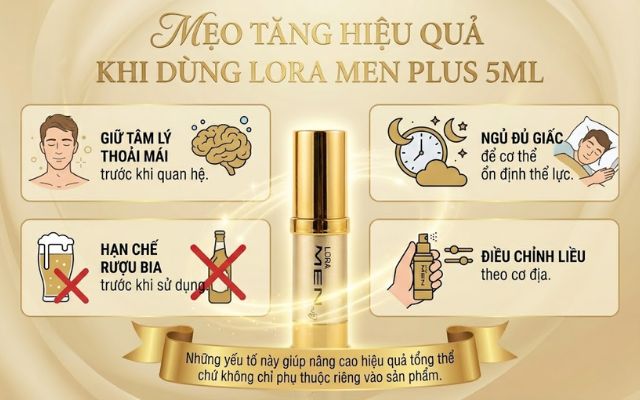 Mẹo tăng hiệu quả Lora Men Plus 5ml