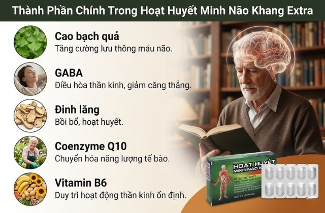 Thành Phần Chính Trong Hoạt Huyết Minh Não Khang Extra