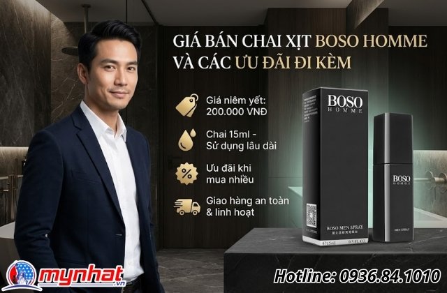 Giá bán chai xịt Boso Homme và các ưu đãi đi kèm