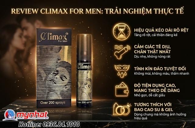 Review Climax For Men: Trải nghiệm thực tế sau khi sử dụng
