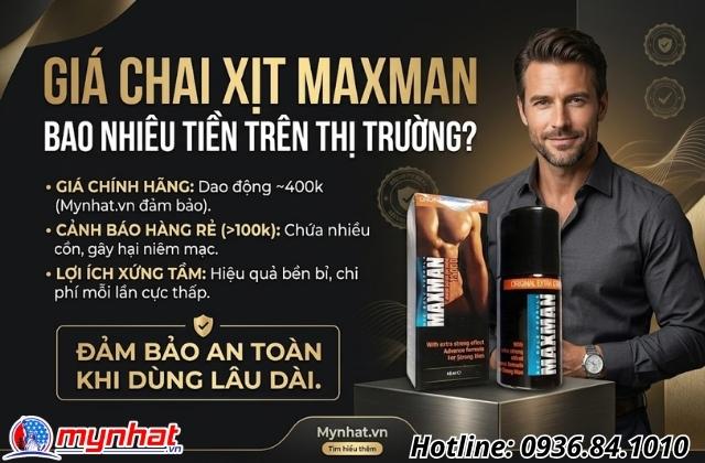 Giá chai xịt Maxman bao nhiêu tiền trên thị trường?