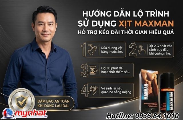 Hướng dẫn lộ trình sử dụng xịt Maxman hỗ trợ kéo dài thời gian hiệu quả