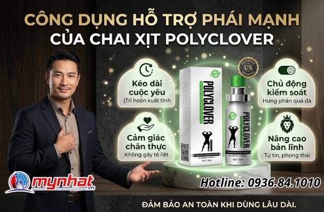 Công dụng hỗ trợ phái mạnh của chai xịt Polyclover