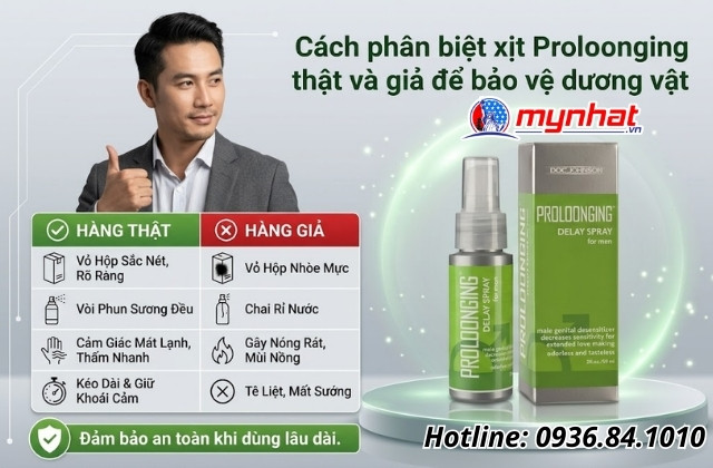 Cách phân biệt xịt Proloonging thật và giả để bảo vệ dương vật