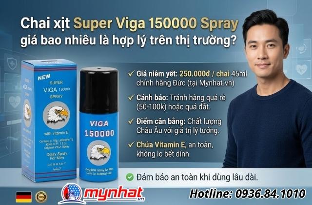 Chai xịt Super Viga 150000 Spray giá bao nhiêu là hợp lý trên thị trường?