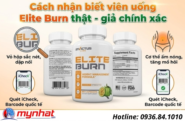 cách phân biệt thật giả viên uống giảm cân Elite Burn