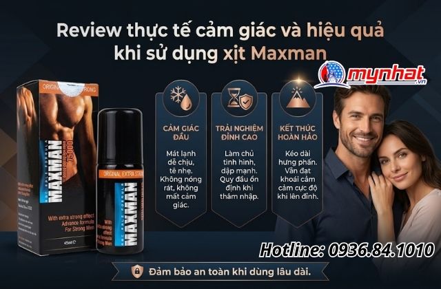 Review thực tế cảm giác và hiệu quả khi sử dụng xịt Maxman