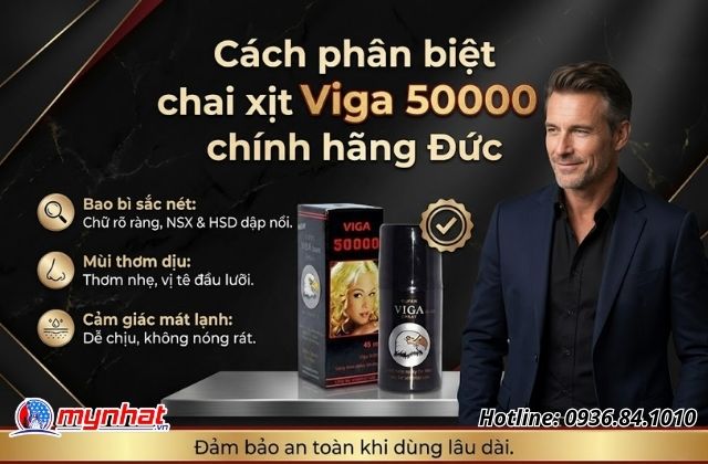 Cách phân biệt chai xịt Viga 50000 chính hãng Đức