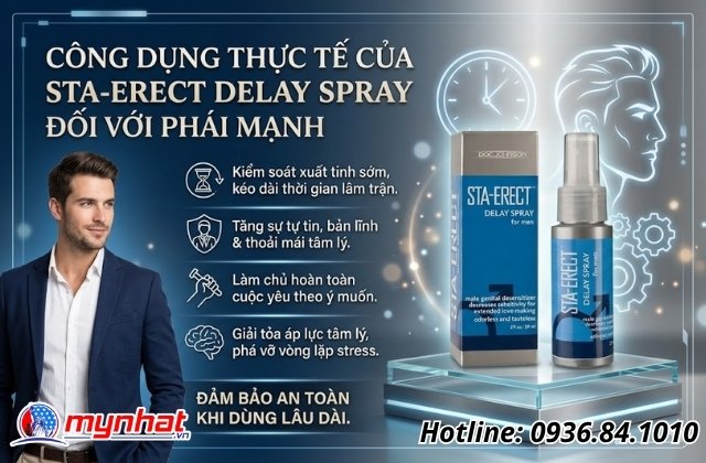 Công dụng thực tế của Sta-Erect Delay Spray đối với phái mạnh
