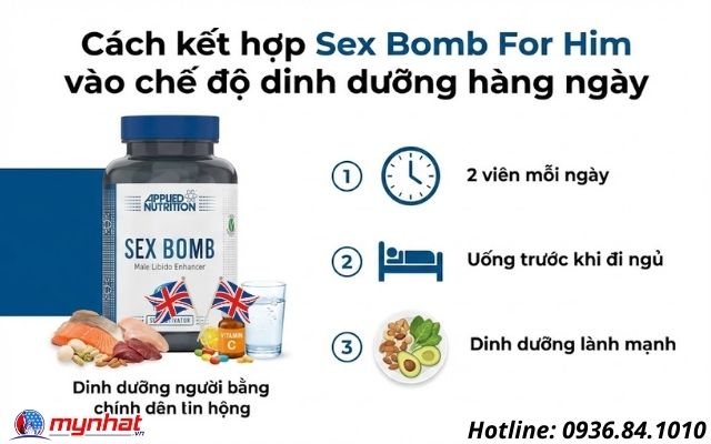 Cách kết hợp Sex Bomb For Him vào chế độ dinh dưỡng hàng ngày