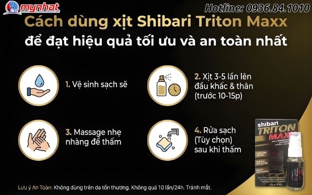 Quy trình 3 bước chuẩn bị trước khi sử dụng Shibari Triton Maxx