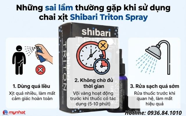Những sai lầm thường gặp khi sử dụng chai xịt Shibari Triton Spray