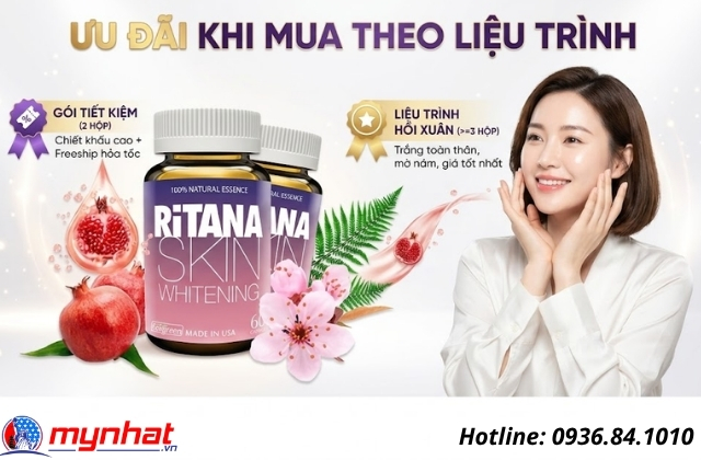 ưu đãi khi mua ritana skin whitening theo liệu trình
