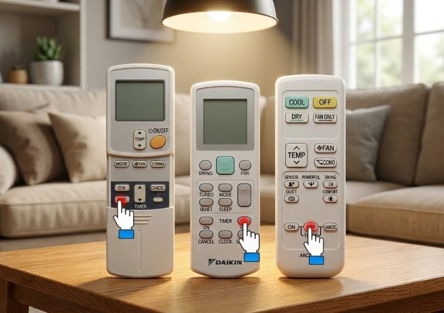 Cách hẹn giờ tắt điều hòa (OFF TIMER)