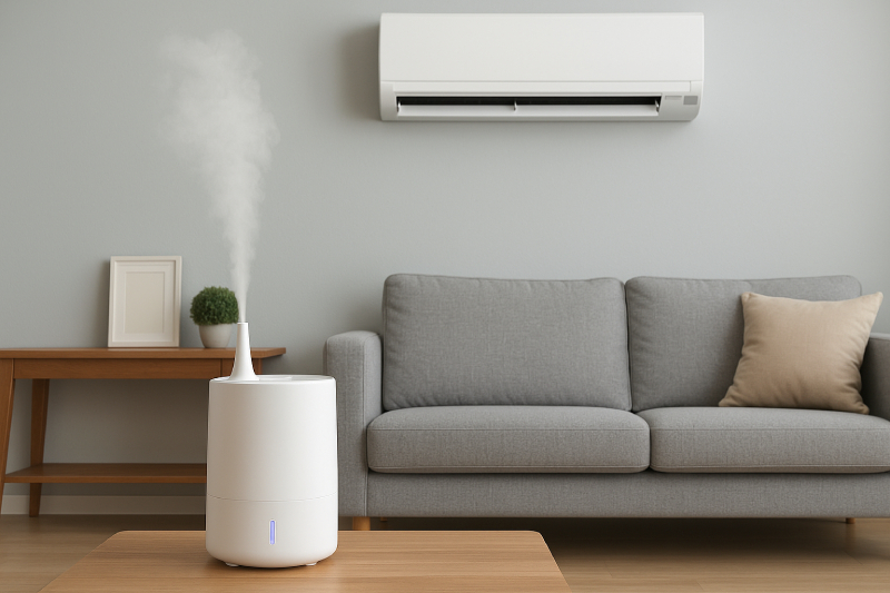 dùng điều hoà kèm máy phun sương