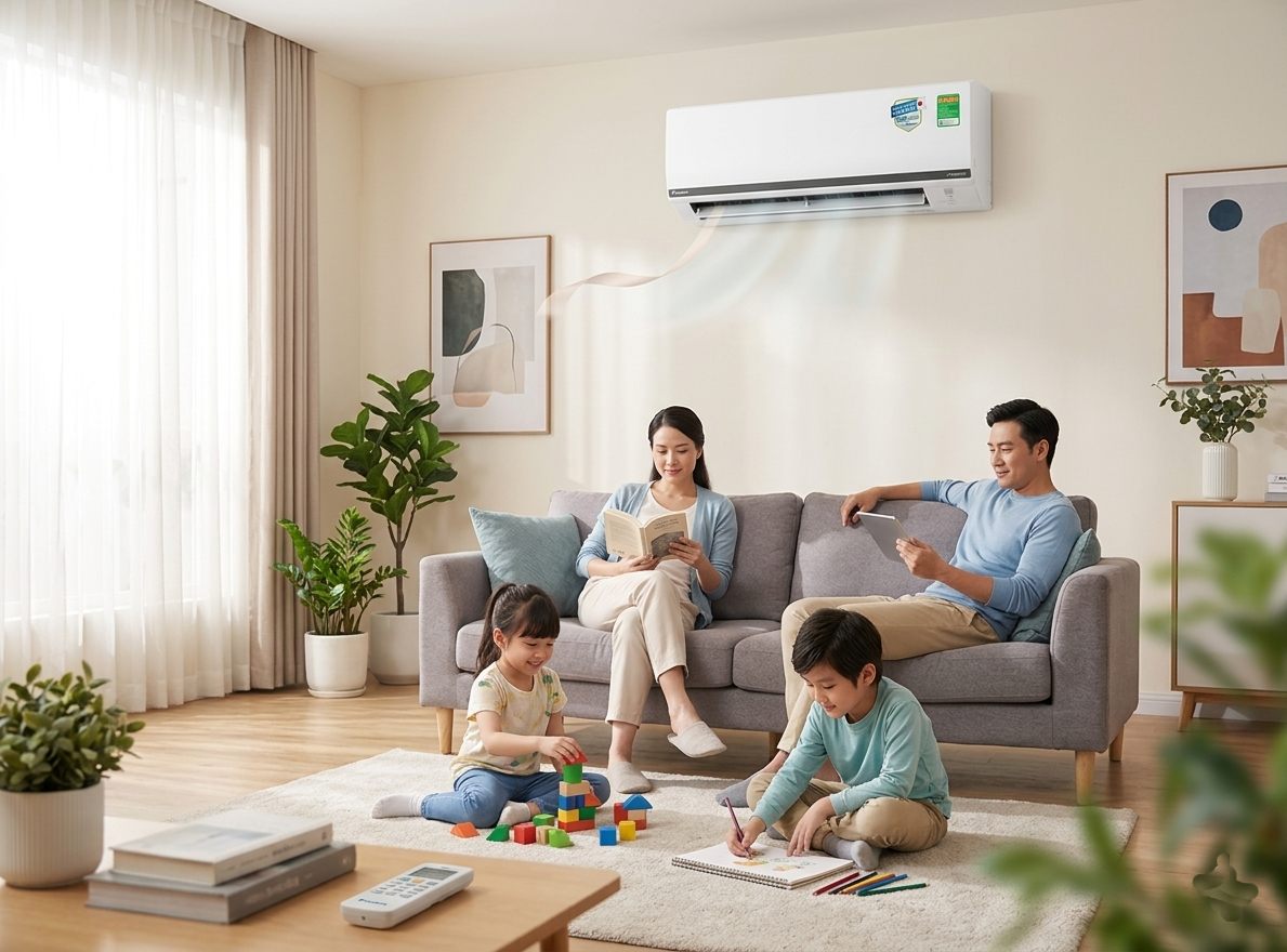 Lợi ích của Comfortable Airflow trên điều hoà Daikin hoạt động êm ái