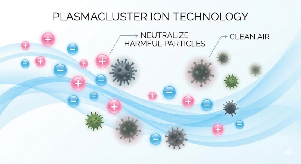 công nghệ lọc ion âm Plasmacluster Ion 