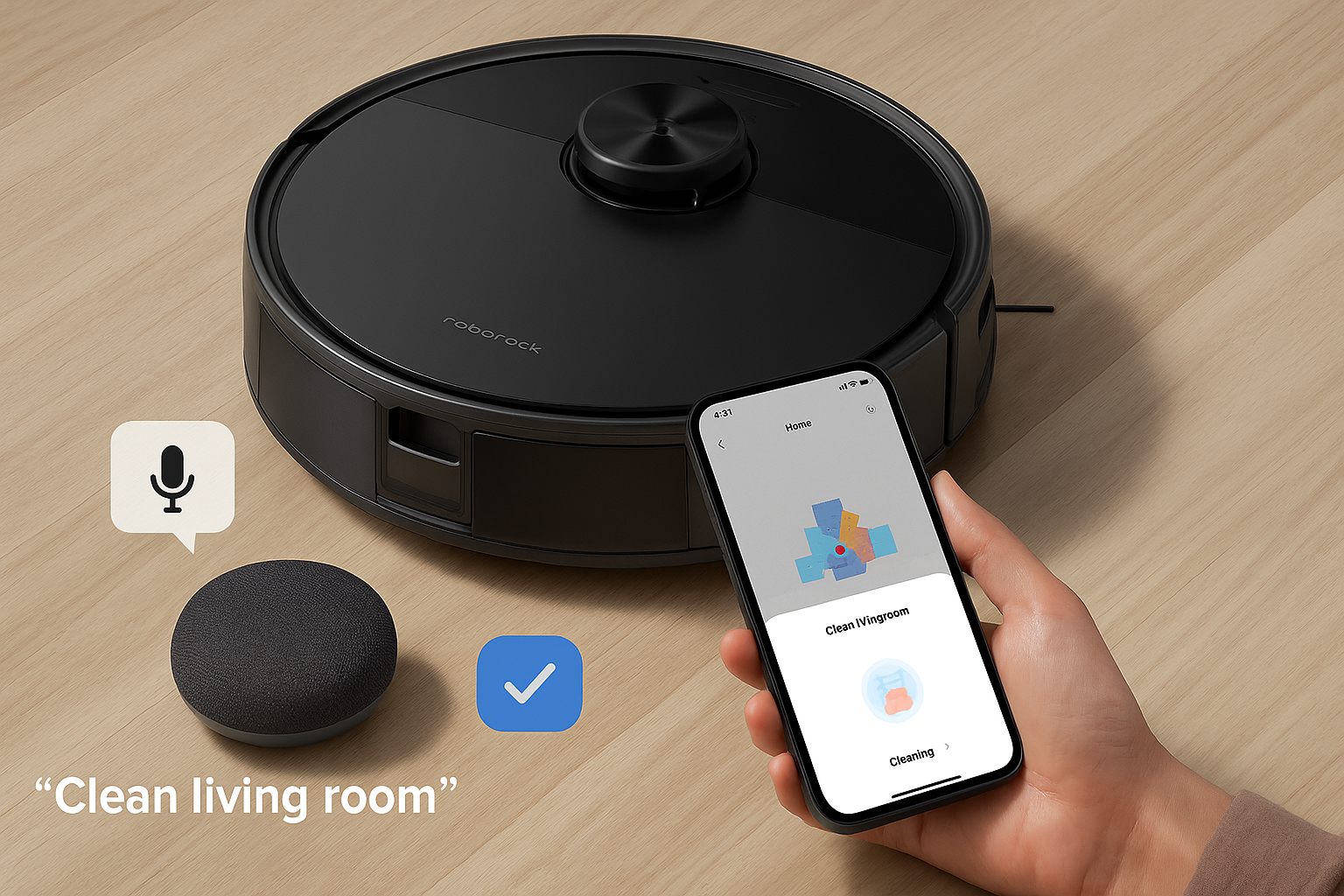 roborock có thể điều khiển thông minh – Chạm, nói hoặc lên lịch từ xa