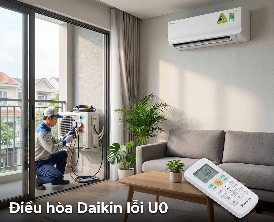 Điều hòa Daikin báo lỗi U0 - Nguyên nhân và cách sửa chuẩn kỹ thuật
