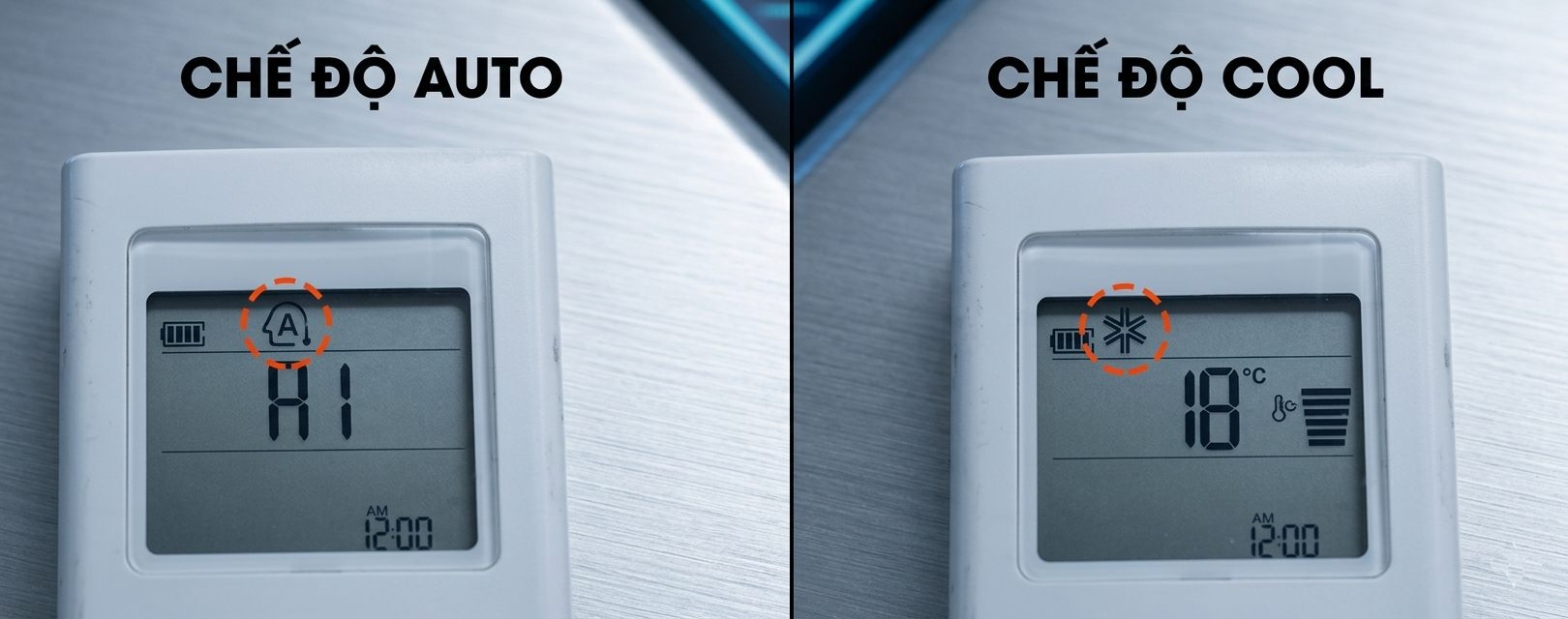 Phân biệt nhanh chế độ AUTO và COOL