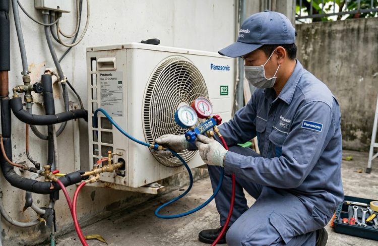 Điều hòa bị thiếu hoặc rò rỉ gas sẽ bị nháy đèn đỏ