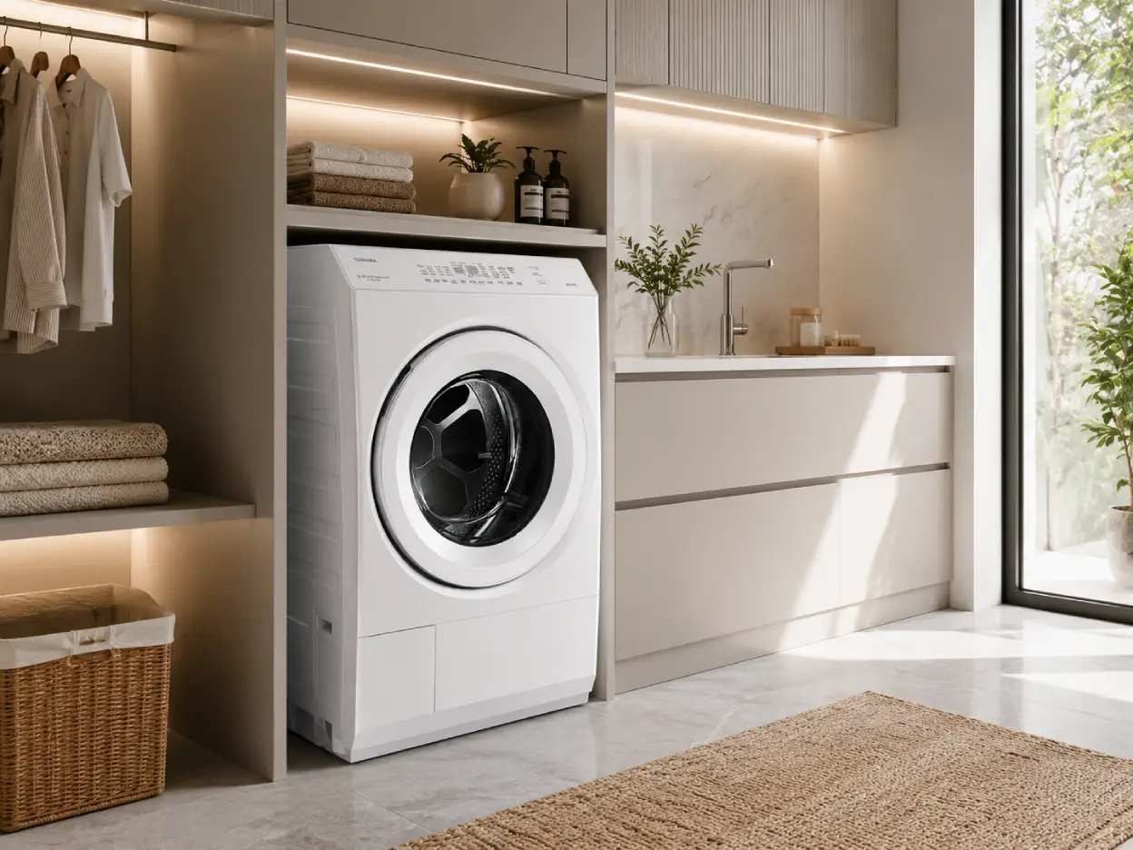 Máy giặt sấy Toshiba TW-127XM5L-W giặt 12kg sấy 7kg trong không gian phòng giặt