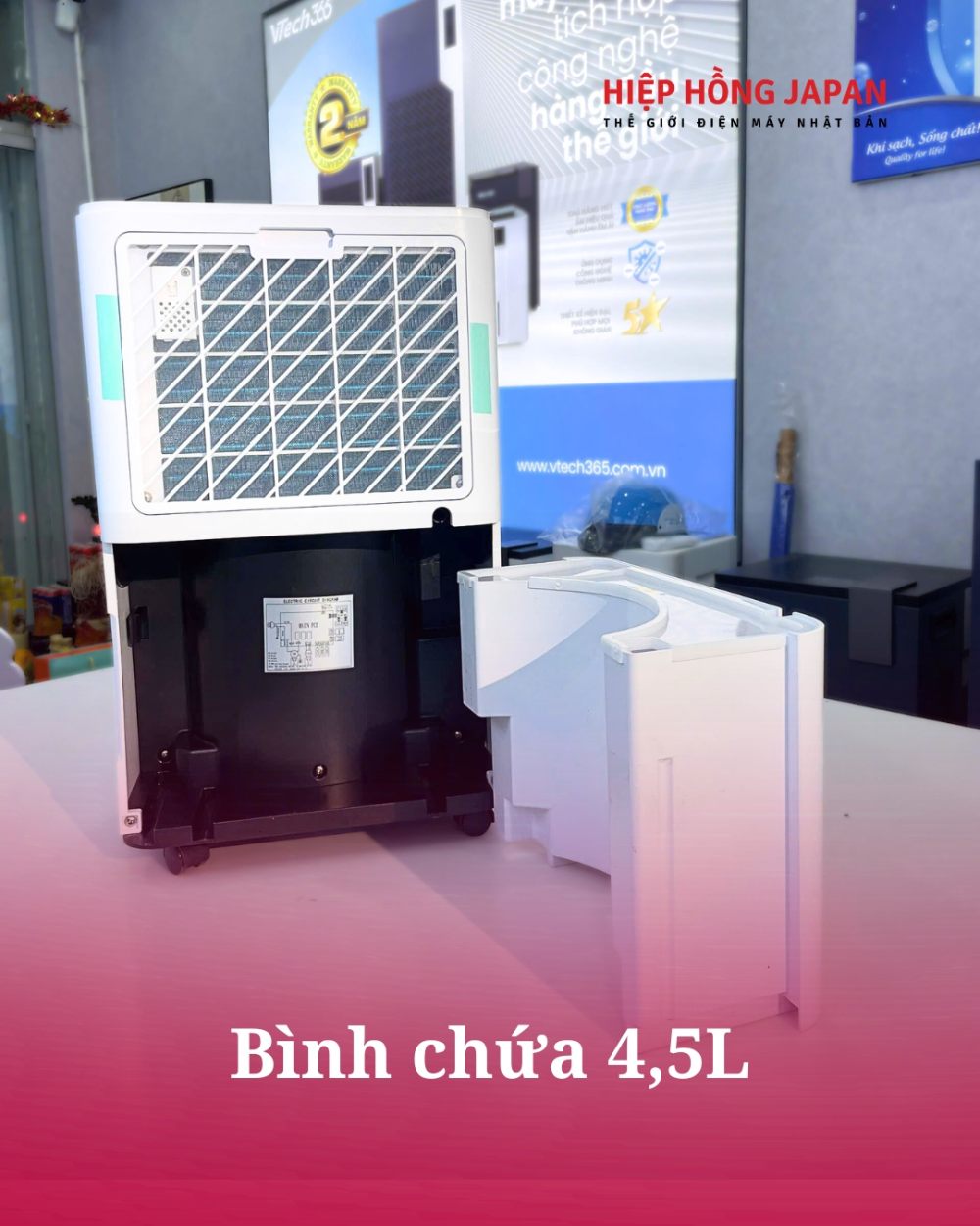 VTech365 VT-HA200-W có bình chứa 4,5L