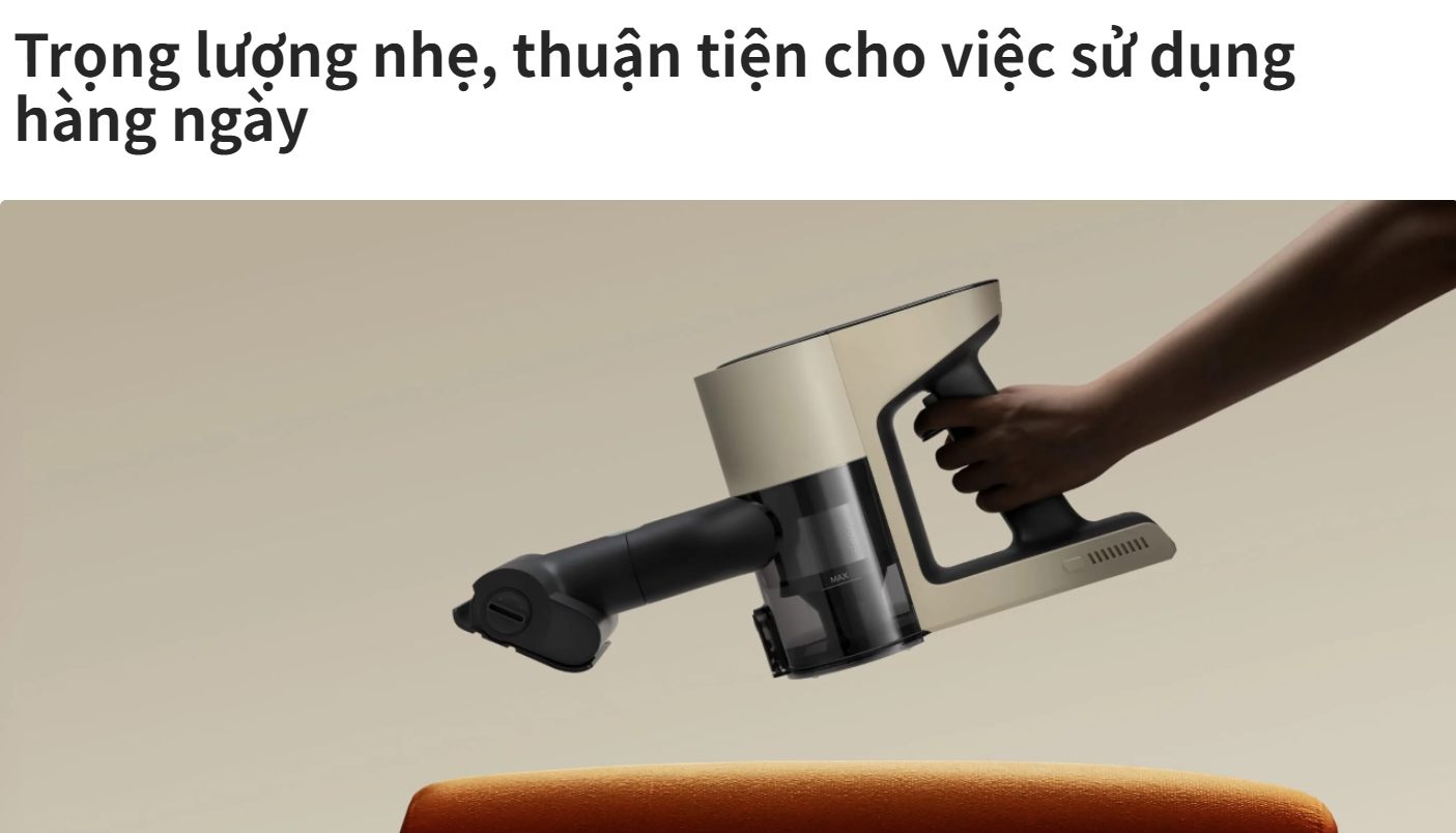 Roborock H5 có trọng lượng nhẹ dễ dàng sử dụng