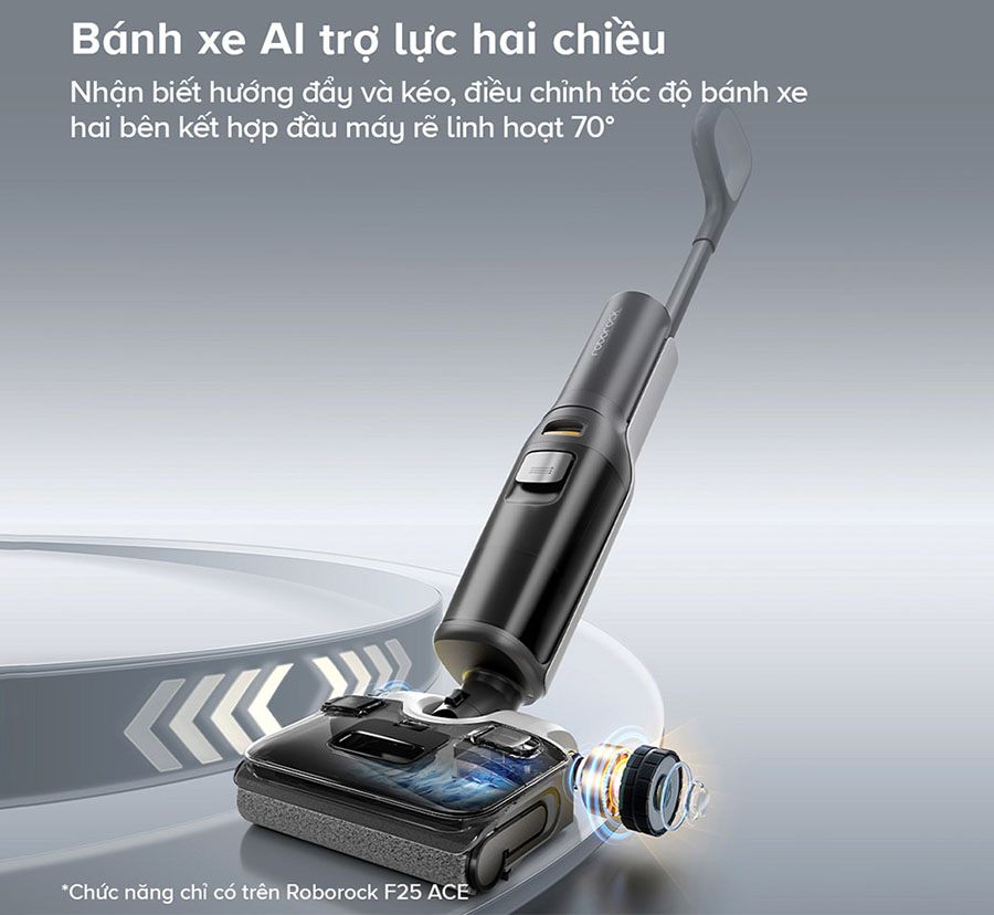 Bánh xe Slide Tech – Điều khiển linh hoạt, di chuyển nhẹ nhàng trên Roborock F25 ACE 