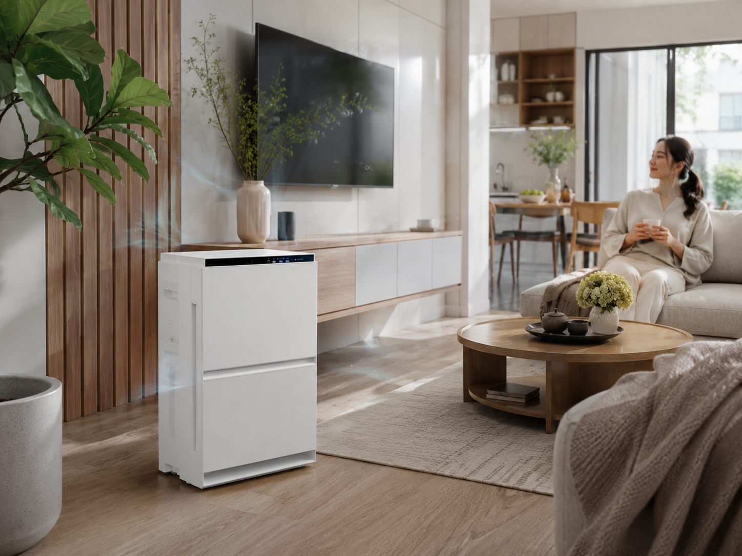 Đặt máy lọc không khí đúng vị trí giúp luồng khí lưu thông tốt và tiết kiệm điện