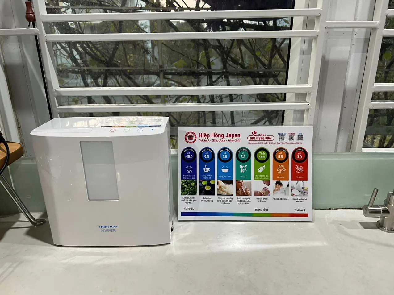 hinh anh máy lọc nước điện giải trim ion hyper Hiệp Hồng Japan đã lắp cho khách hàng