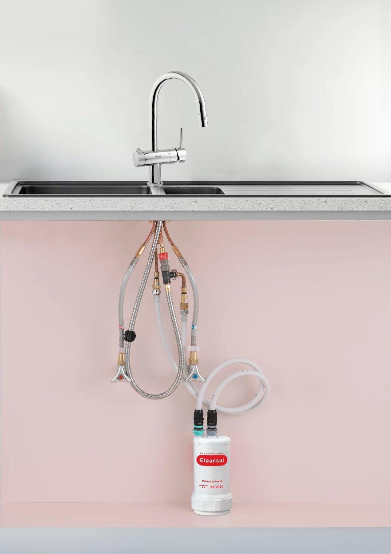 Cấu tạo máy lọc nước Mitsubishi Cleansui EU201 gồm 2 bộ phận