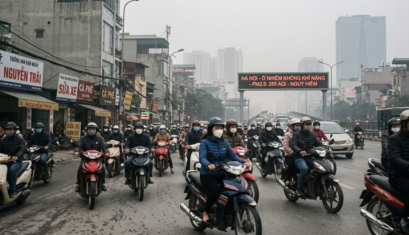  Ô nhiễm không khí tại Việt Nam, đặc biệt ở Hà Nội và TP.HCM
