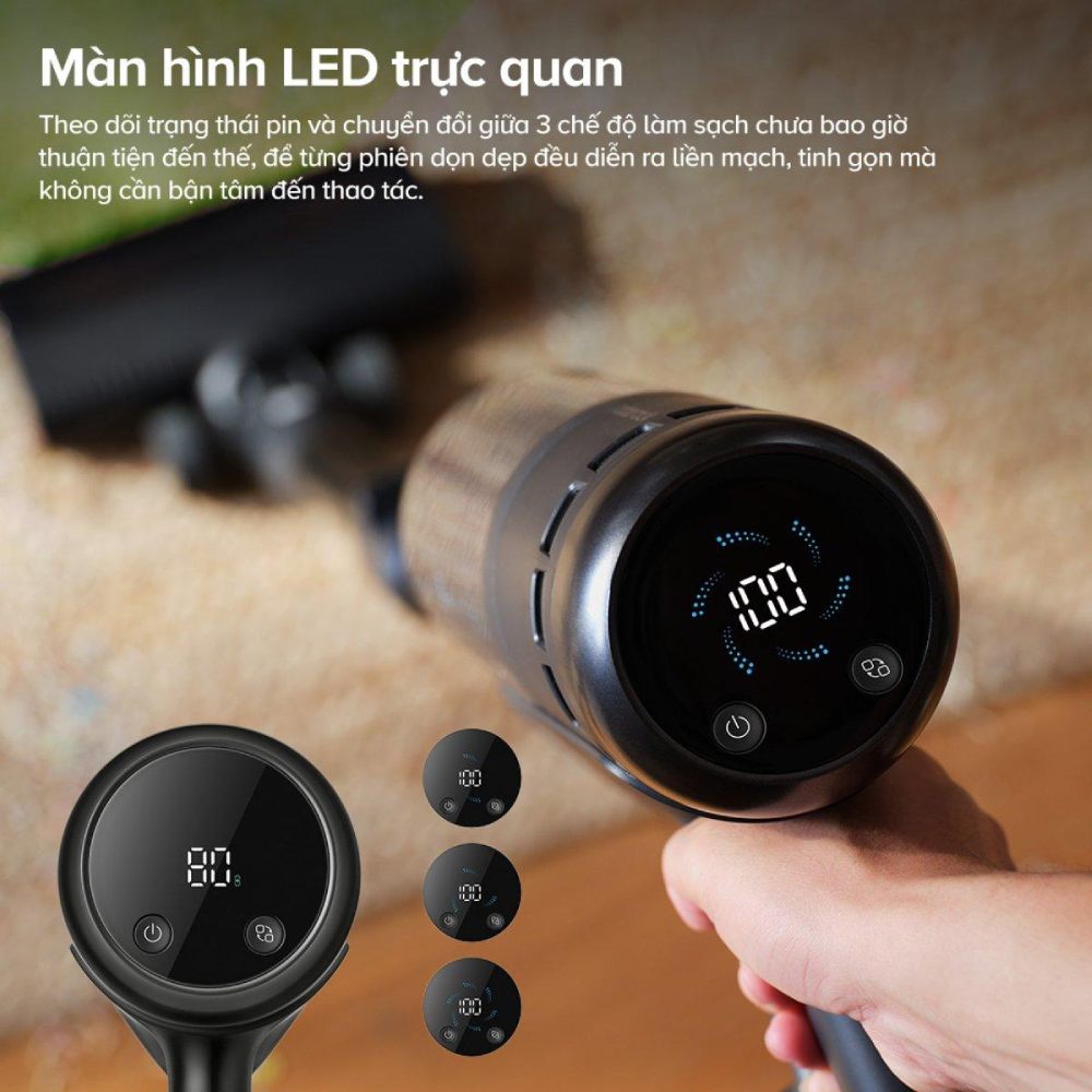 Máy hút bụi cầm tay Roborock H60 Ultra màn hình LED trực quan