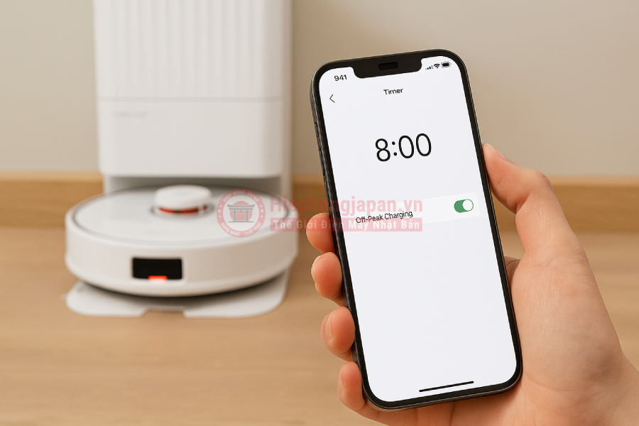 Robot hút bụi lau nhà Roborock có trạm sạc thông minh tự ngắt giúp tiết kiệm điện