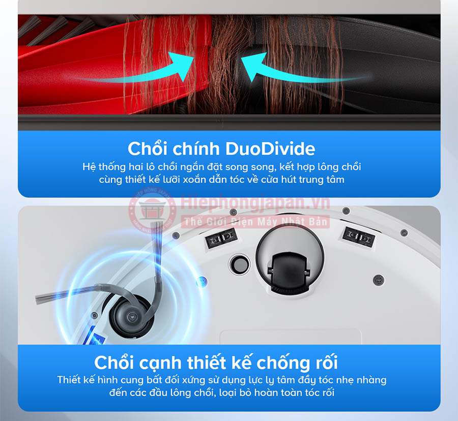 Roborock Qrevo 5AE Chổi DuoDivide và chổi cạnh thông minh