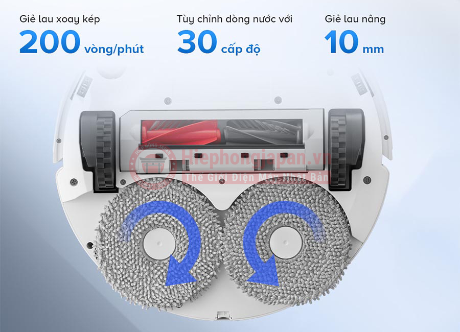 Roborock Qrevo 5AE  được trang bị Giẻ lau xoáy kép